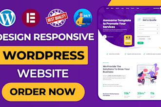do responsive wordpress website design and wordpress redesign with elementor pro