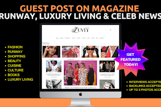 guest post on luxury magazine online or print magazine cover