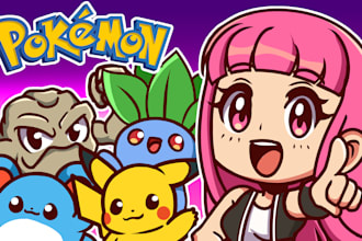 draw you as a cute chibi pokemon trainer