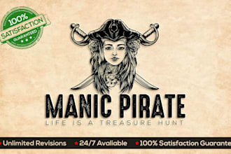 design amazing hand drawn logo with vintage illustration