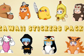 create a cute sticker packs custom design