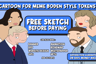 create boden style meme tokens for, animation, banner, gif, nft, sticker