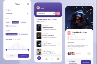 develop event management mobile app and real estate app