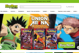 design anime clothing shopify pokemon store trading card store gift card website