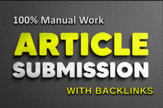 do 30 article submissions with backlink to help ranking