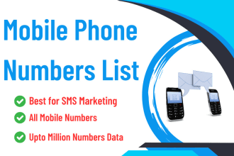 provide active mobile phone numbers list for sms marketing from any country