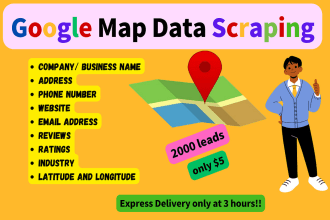 do google map scraping, data scraping with emails