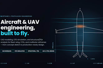 do aerospace engineering, drone designer, uav cad design, cfd, fea, aeronautical