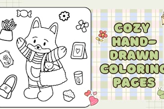 draw custom bold and easy coloring book pages for KDP