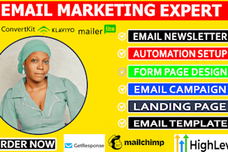 design email marketing campaign, newsletter, email template design, automation
