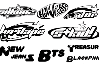 do streetwear style y2k logo design
