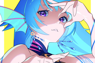 draw anime art and illustration for profile picture or pfp vtuber oc fanart