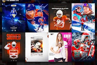design sports graphics, flyer, posters, basketball, football, committed edits