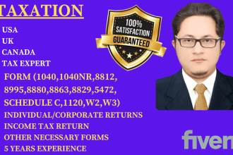 prepare 1040, schedule c 1065, 1120, 5472 and 1120s US tax returns