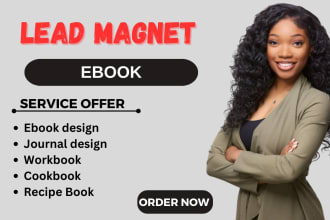 do pdf lead magnet, ebook design cookbook formatting fillable pdf journal design
