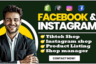 set up tiktok shop dropshipping instagram shop facebook shop shopify manager