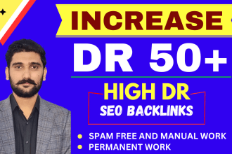 increase domain rating ahrefs DR 50 using high authority seo backlinks