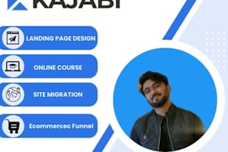 design kajabi website, kajabi landing page and branded mobile app
