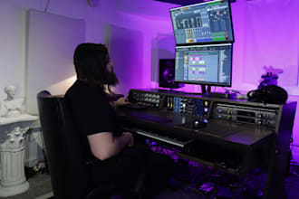 fully produce a radio or podcast ad with male voice over and script writing