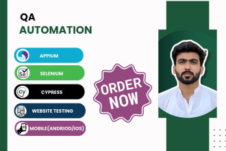qa automation tester with selenium, appium, cypress and API testing