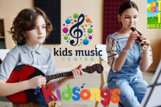 write, sing educational song for kids, nursery rhyme with kids music as female