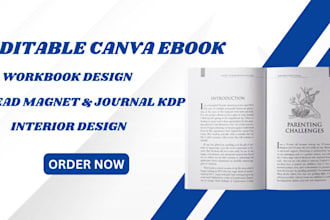 format, design editable canva ebook, lead magnet, workbook, prayer journal KDP