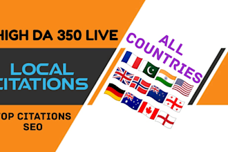 build top 350 expert all countries local citations 5 extra directory submission