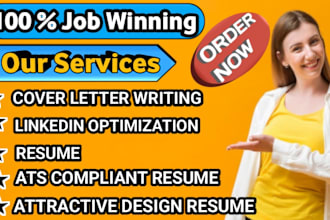 write and upgrade your resume, cv, cover letter and linkedin