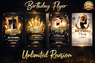 design a professional birthday and wedding flyers
