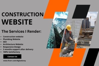 design a plumbing, architecture, home renovation website for your company