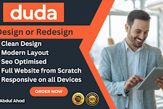design a website using the duda website builder with unlimited revisions