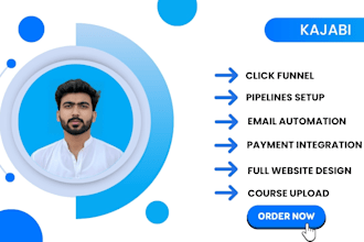 create kajabi website, landing pages, funnel pages, course creation and web SEO
