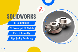 create 3d cad models, 2d drawings, and render in solidworks