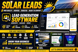 provide solar leads, leads generation software, web development for any industry