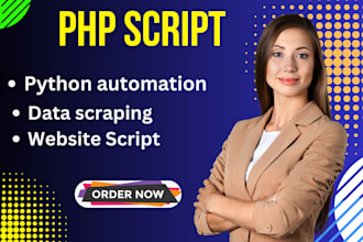 write php script for data scraping and wordpress automation