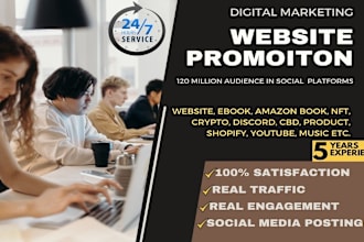 promote and advertise website, book, amazon, crypto, product on social sites