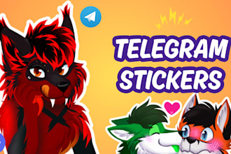 create custom furry telegram sticker pack for your fursona