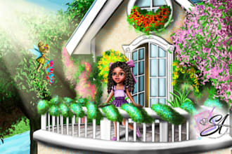 hand draw realistic kids story e book children story books illustrations