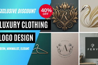 do luxury clothing logo design modern, minimalist, elegant