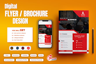 design digital business or corporate flyer brochure poster leaflet one pager PDF