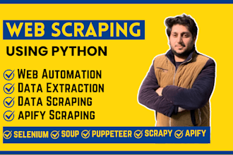 data scraping using apify, beautiful soup and selenium