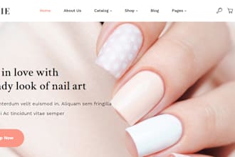 design profitable nail shopify store beauty salon hair extension shopify website