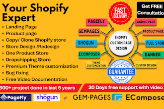 do custom design on pagefly, gempage, ecomposer page builder