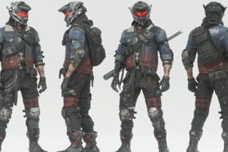 3d human character design game metahuman 3d sci fi mech cyberpunk cyborg armor