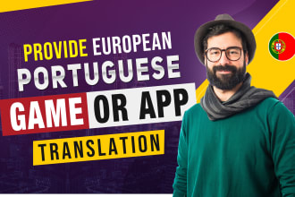 provide european portuguese game or app translation