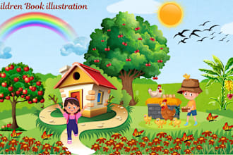 draw 3d children story book illustration