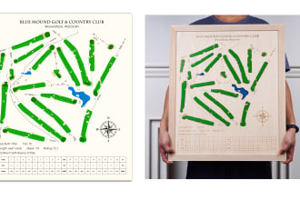 create golf map svg file for laser cnc, print