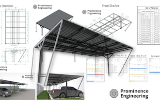 design steel canopy, pergola, or carpot