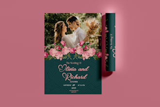 design wedding invitation cards, banner, wed events or flyer