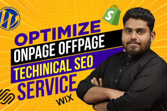 optimize onpage offpage technical SEO service shopify wordpress squarespace wix
